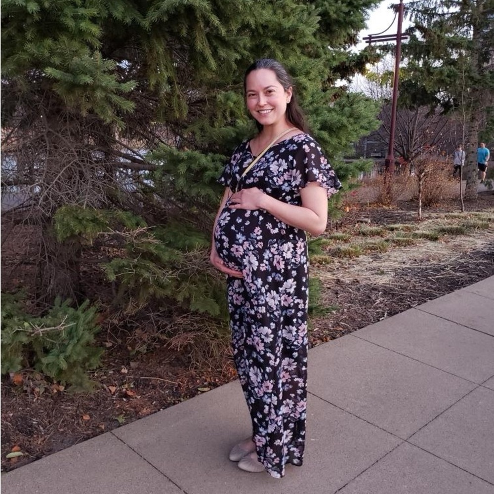 Floral maxi maternity dress